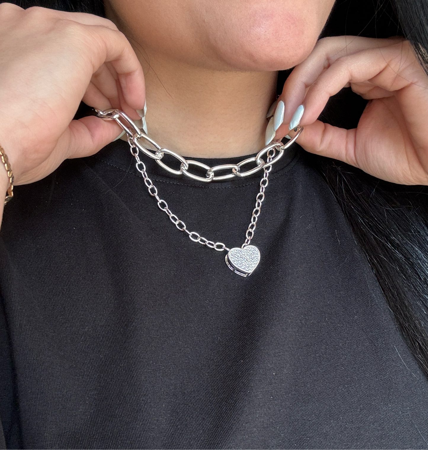 Collar de Cadenas Plateados
