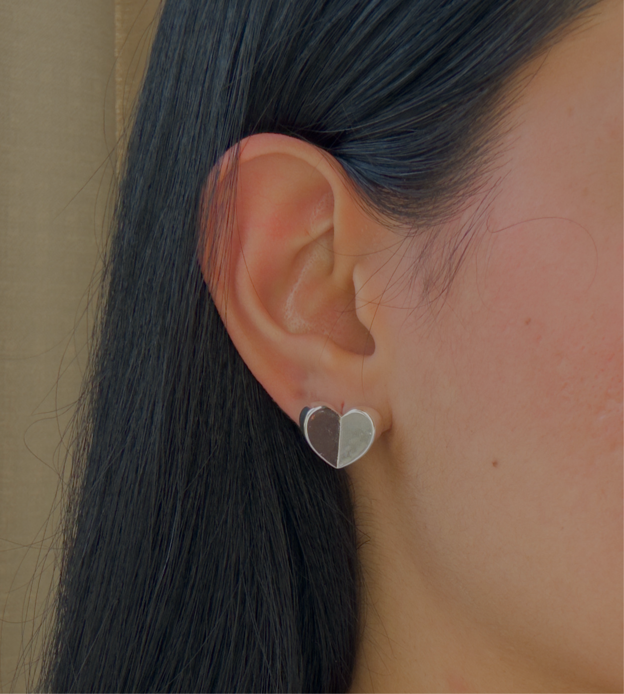 Aro Corazón Baño de Plata