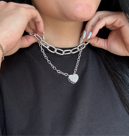 Collar de Cadenas Plateados