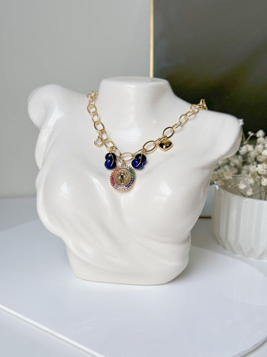 Collar Virgen de los Rayos con Piedra Ágata